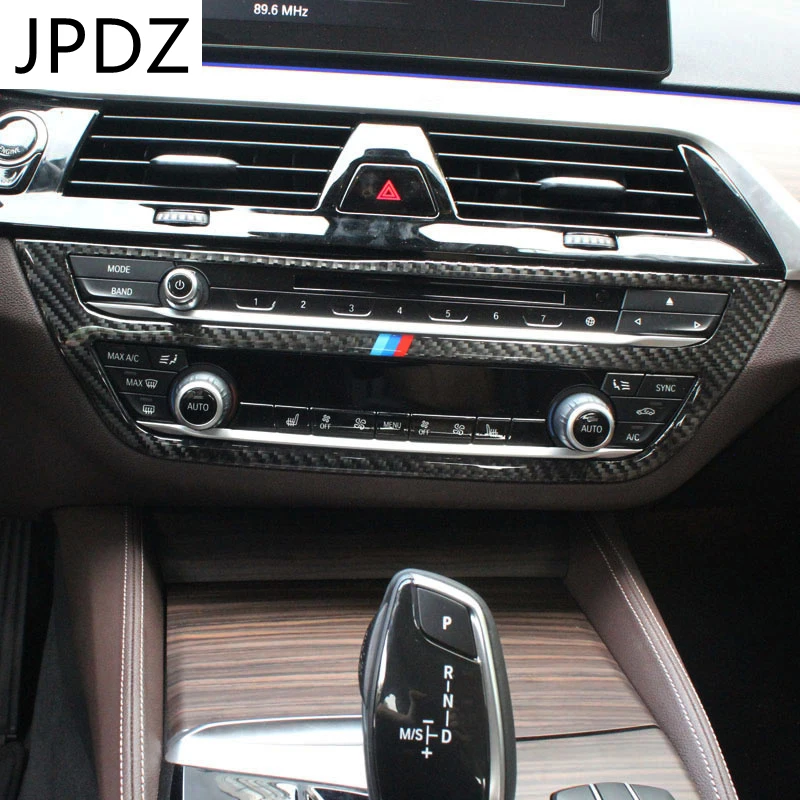 

Car Accessories Interior Trim Carbon Fiber Air conditioning CD control panel decoration Cover Frame For BMW 5 Series 6GT G30 G32