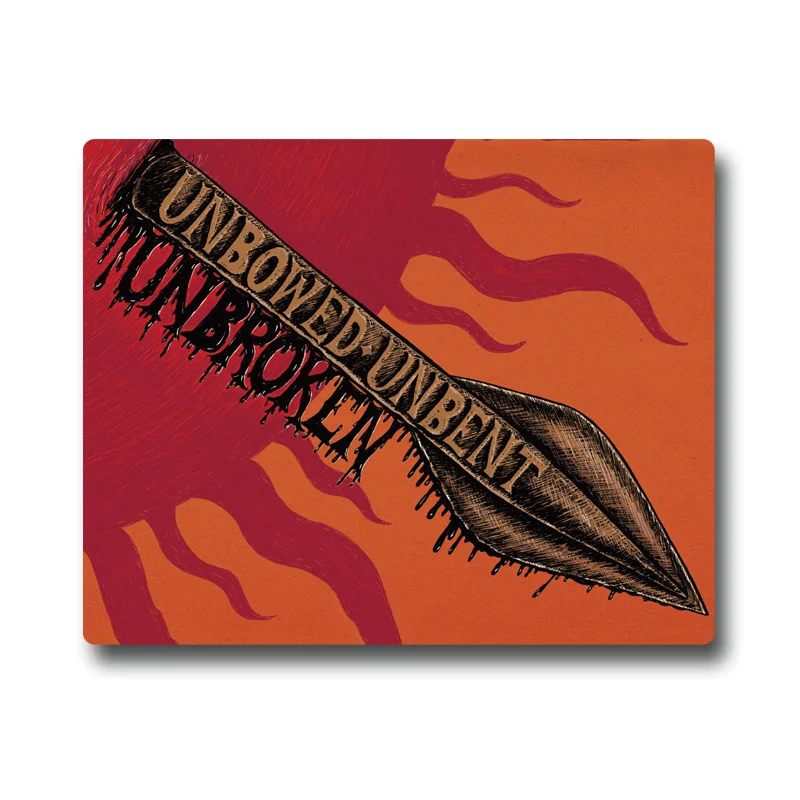 Противоскользящий резиновый коврик Unbowed Unbent Unbroken Martell с принтом офисная чашка