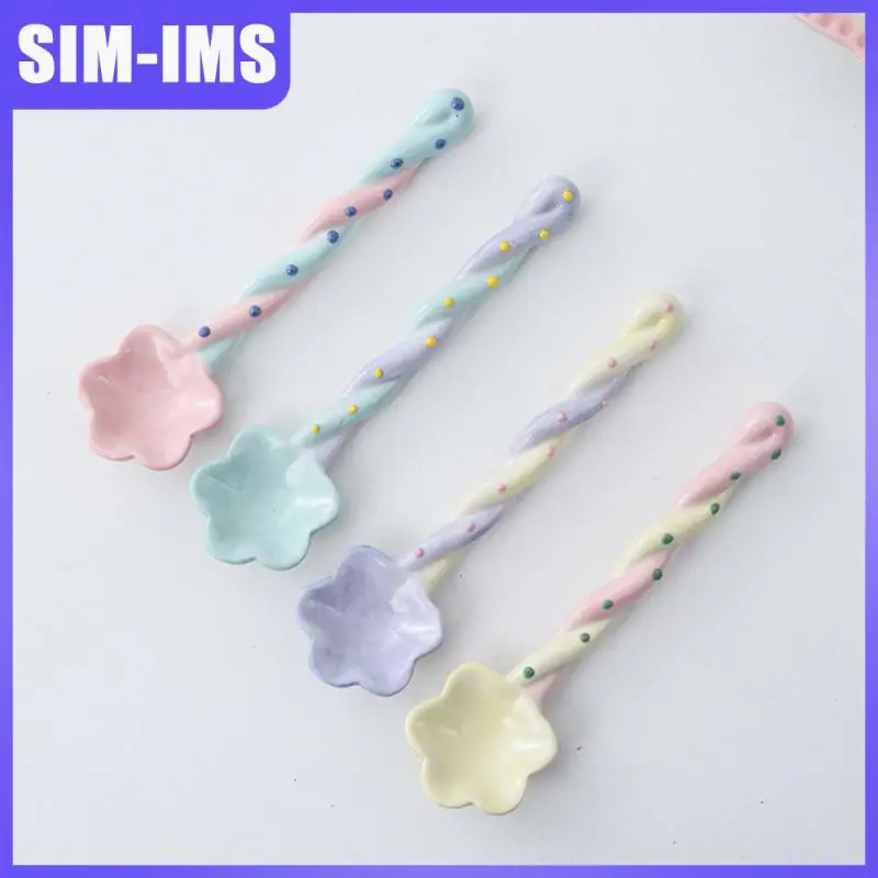 

Drinks Dessert Spoon Mini Spoon Ins Style Cute Spoon Ceramic Spoon 2023 Coffee Tea Spoon Flower Spoon 1pcs