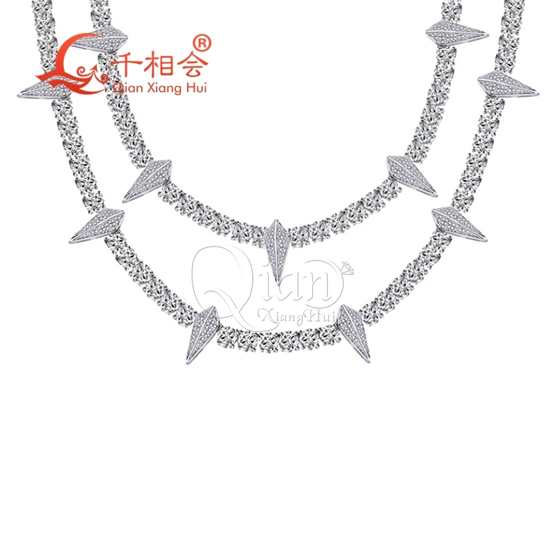 Necklace S925 silver 5mm rhombus tennis Cuban Link Iced Out Hip Hop white Moissanite Link Chain Jewelry for Women Men Gifts