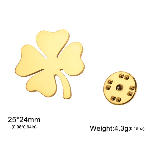 Cazador Брошь четырехлистный клевер из нержавеющей стали