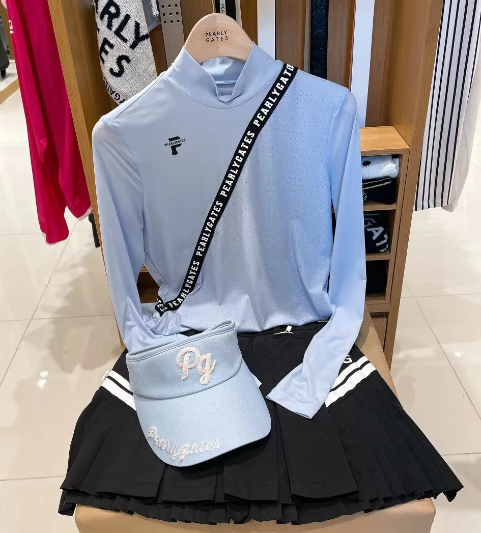 

Women's Golf Stretch Shirts 2022 Autumn New Round Neck Long Sleeve Ladies Outdoor Sports Golf Top