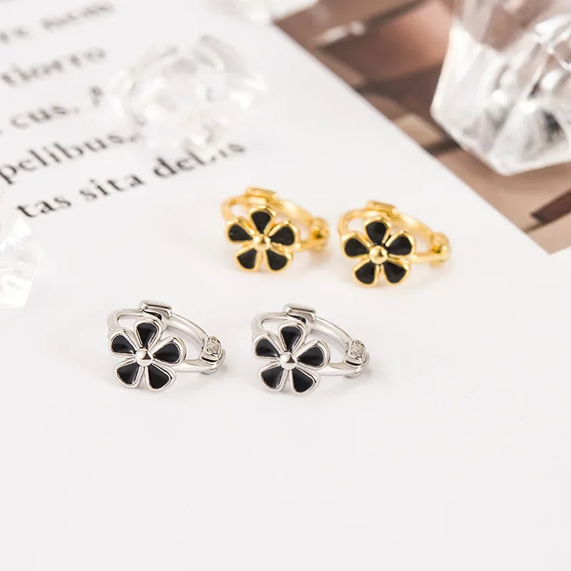 Простой изящный черный бриллиант гипоаллергенный ювелирный аксессуар для