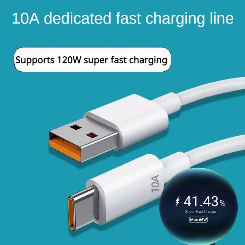 

120W 10A Type C Super Fast Charging Cable Data Cord for Android Huawei Honor Quick Charing USB C Cable 0.25/1/1.5/2M