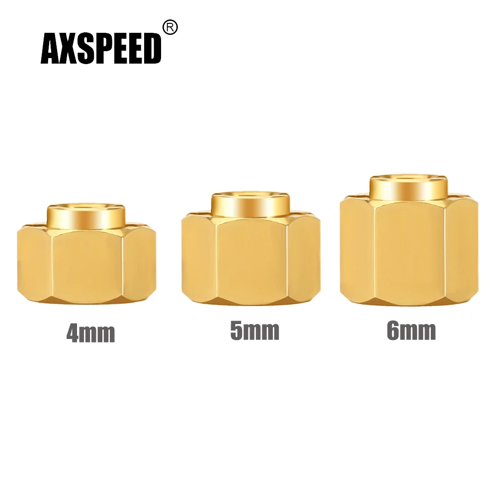 AXSPEED 7mm Brass Wheel Hex Hub Extenders Adapters 4/5/6/7mm for TRX-4M Bronco Defender 1/18 RC Crawler Car Model Parts