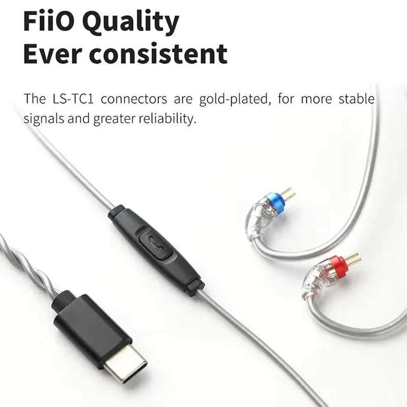 FiiO LS-TC1 DSP Type-C to 0.78mm 2Pin Digital Earphone Cable with Audio Decoding chip Support 24bit/96kHz