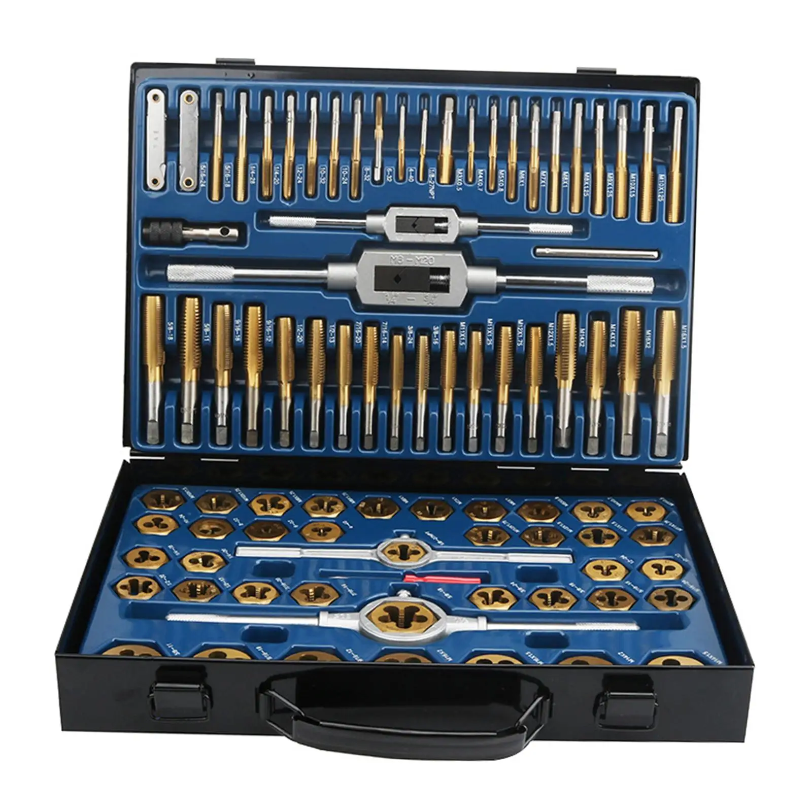 

86Pcs Tap and Die Set Threading Tool Kit Hand Tap Set Hand Tool with Carrying Case for Cutting External Internal Threads