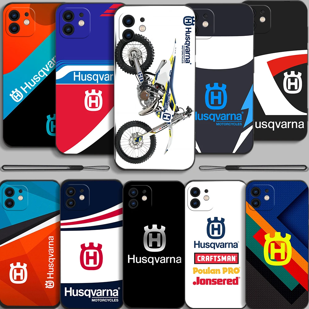 

Чехол для телефона бренда Husqvarnas для iPhone 15 14 13 12 11 Pro Max Mini XR XS SE20 8 7 Plus, силиконовые чехлы с ремешком на руку