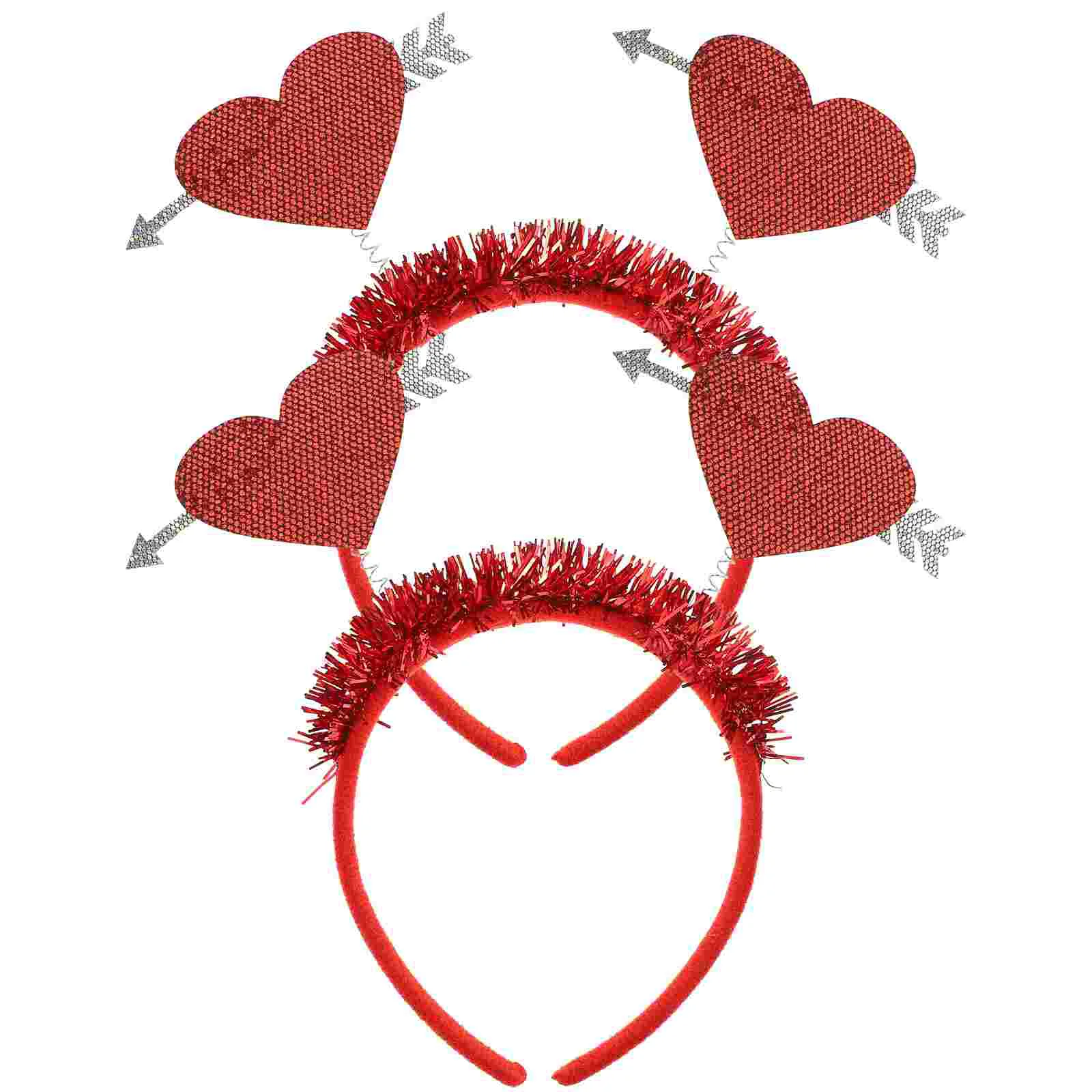 

2 Pcs Valentine's Day Headband Wedding Decoration Hairband Party Cupid Accessory Headdress Felt Cloth Lovers Festival