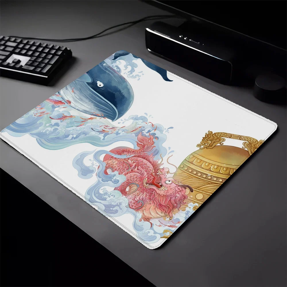 Беспроводной игровой коврик для мыши с китайским драконом