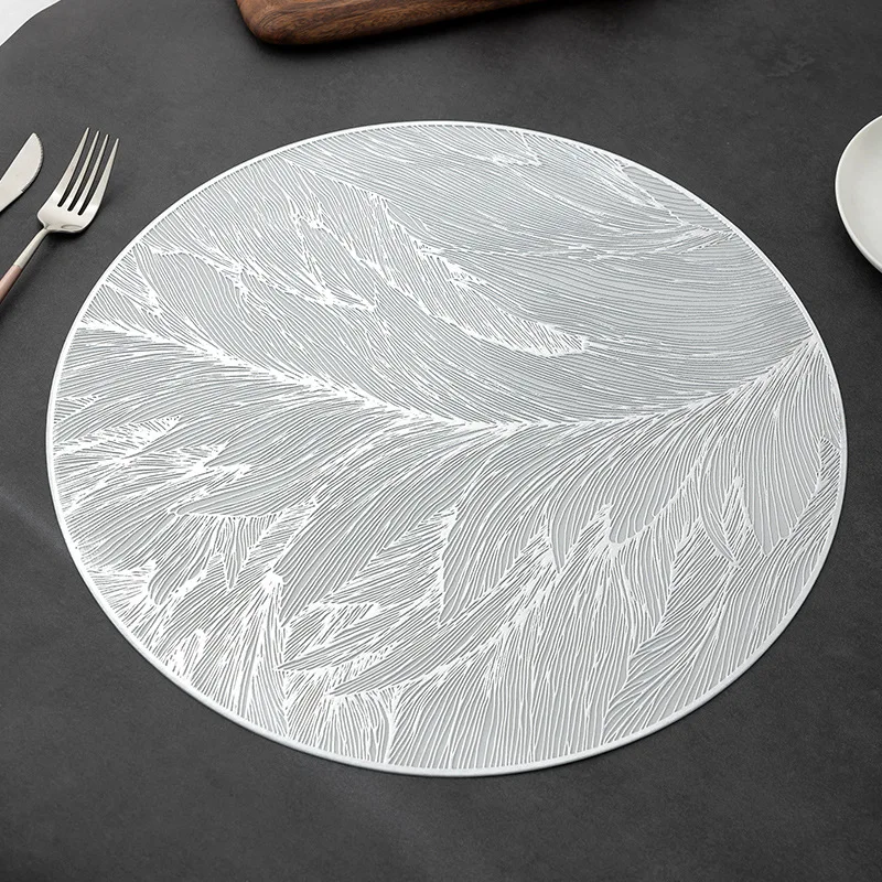 

Круглые термостойкие салфетки из ПВХ, золотой лист, 4 шт.