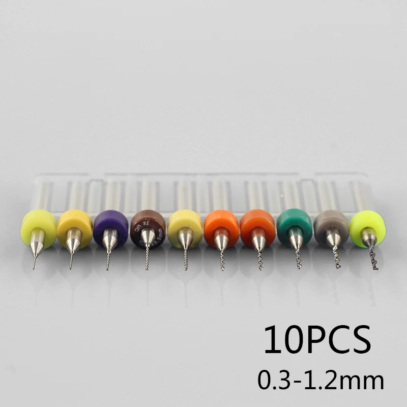 

10Pcs PCB Print Circuit Board Carbide Micro Drill Bits Tool 0.3mm to 1.2 mm