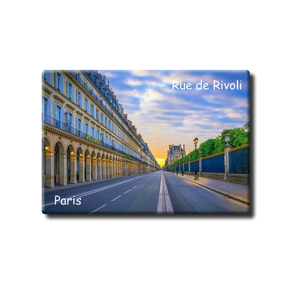 

French Paris "Rivoli Street" Tourist Souvenir Tinplate Magnetic Refrigerator Sticker Rigid Creative Home Decoration 27099
