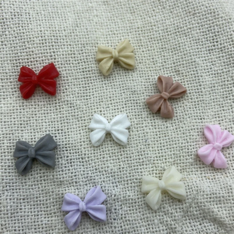 100 шт. украшения для дизайна ногтей из смолы Bowknot 3D Красочные банта очаровательные