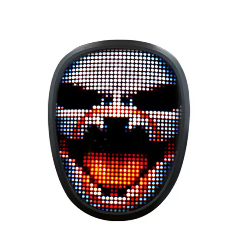 

LED Mask RGB Luminous Face Cover Light Up Face Changing Full-Color Display Flash Map Mask DIY Halloween Party Cosplay Props