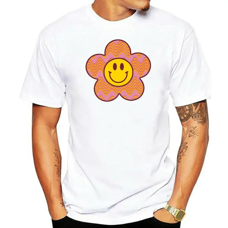 

Smiley Print Oversized T-shirts for Women Harajuku Summer Short Sleeve Tshirt Sun Moon Printed T Shirt Women's Retro 90s Tops