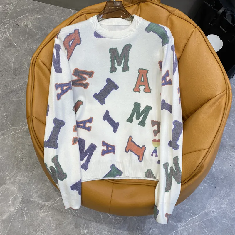 

New Women Winter Sweater Top Quality Silk Wool Sweaters Letters Print Womens Winter Sweaters Casual Streetwear Woman Sweaters