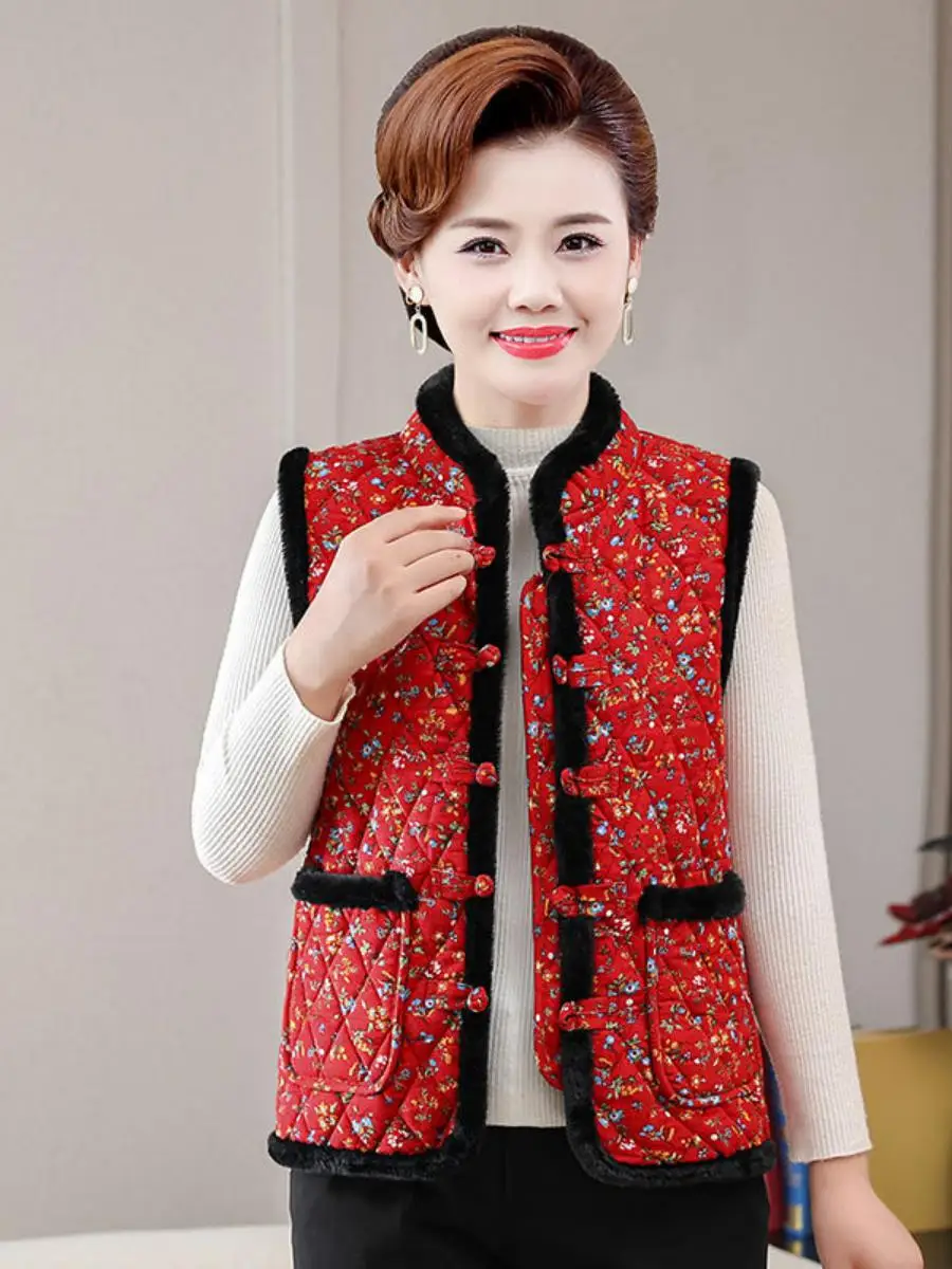 Красивая зимняя одежда жилет с хлопковой подкладкой и пряжкой в стиле ретро для