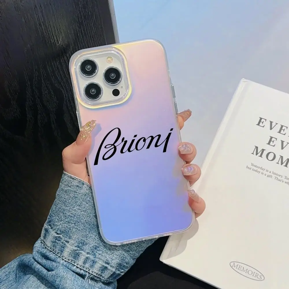 Фото Чехол B-Brioni для iPhone 17 16 15 14 13 12 11 Pro Max Plus, прозрачный, с лазерным градиентом «Аврора» №4
