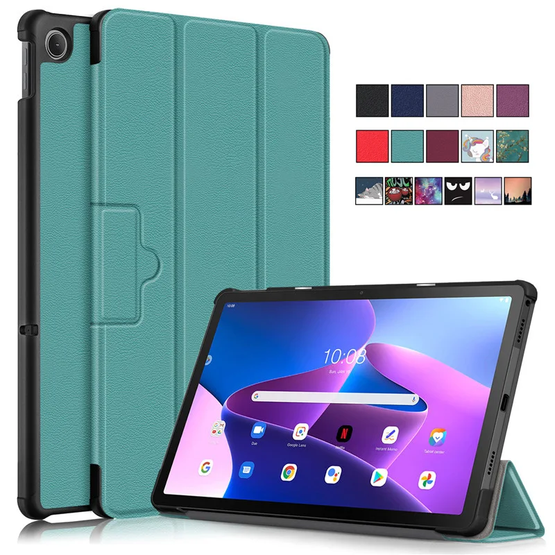 

For Lenovo tb128fu Case Trifold Leather Hard Smart Tablet For Lenovo Tab M10 Plus 3rd Gen Case For Xiaoxin Pad 2022 10.6 tb125fu