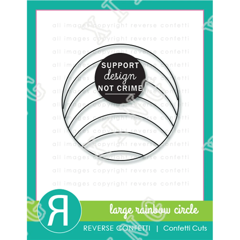 

Newest Large Rainbow Circle Confetti Cuts Metal Cutting Dies Diy Scrapbook Card Handmade Mold Album Decorate Embossing Die Sheet