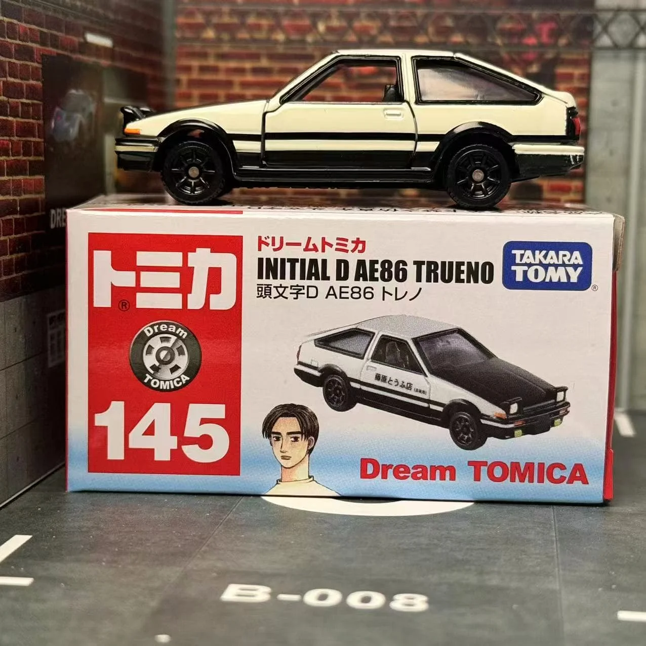 Фото Мечта Томика НО. 145, Initial D AE86 TRUENO Toyota Takara Tomy, литой под давлением металлический автомобиль в игрушечном моделе автомобиля, коллекция аниме №1