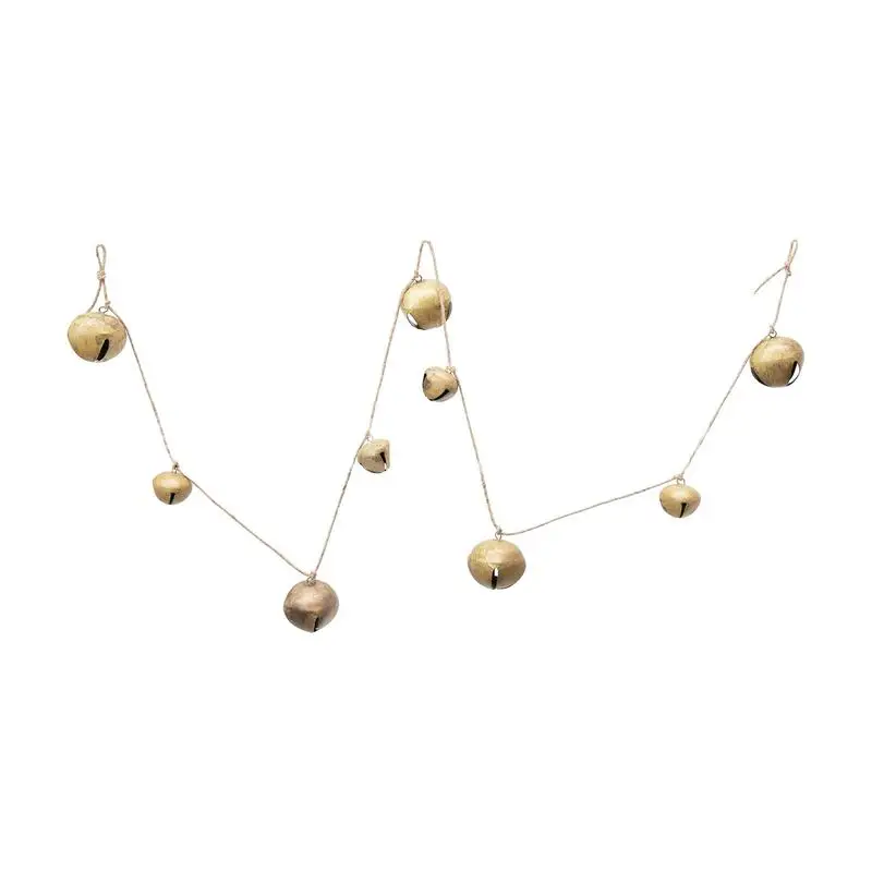 

String Gold Bells For Christmas Christmas Tree Bell Ornaments Anti-Rust Metal Pendants Home Decor Products For Stair Railing