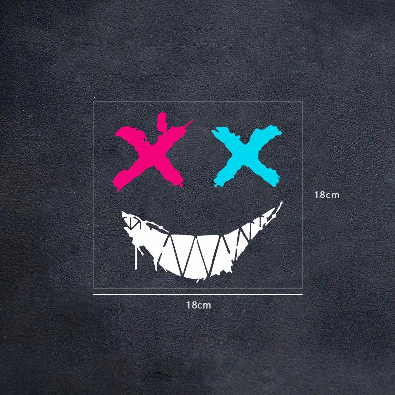 

Наклейки на мотоциклетный шлем, автомобильные светоотражающие водонепроницаемые наклейки с улыбкой на лице, персонализированные наклейки на заднее окно для мотокросса