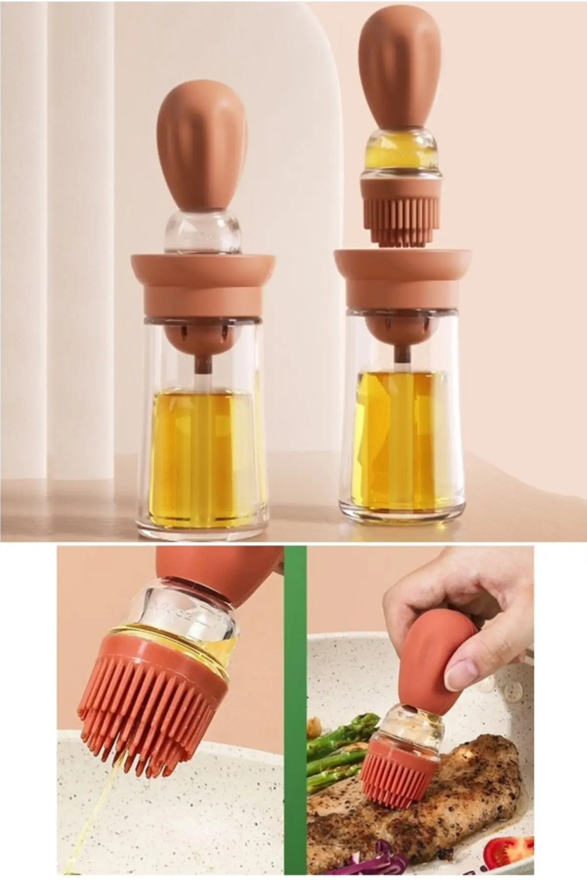 Cups Silikon Oil Sauce And Egg Brush Oil Brush Oil Bottle 180 Ml oiler