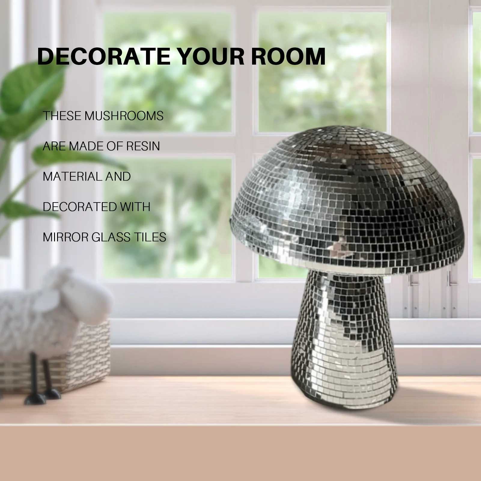 

Зеркальный диско-шар, украшение для вечерние в виде грибов, дискотеки, аксессуары для больших праздничных украшений, музыкальный праздничн...