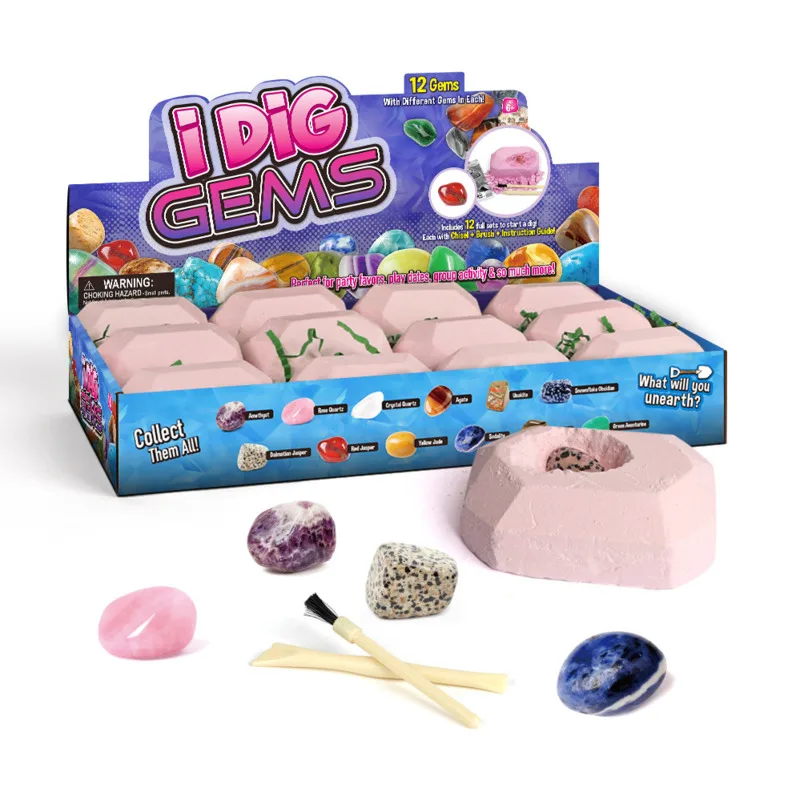 

New Children Crystal Ore Digging Toys Explore Puzzle Cultivate Hands-on Ability Treasure Hunt Archaeology Unzip Birthday Gifts