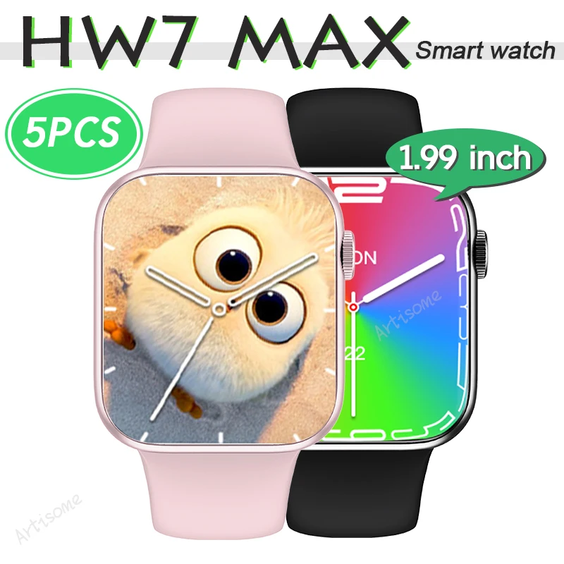 

5PCS HW7 Max Smartwatch 1.99 quot full screen Men 45mm NFC +New added power saving mode Women Smart Watch PK Dt100 W37 W27 X8max