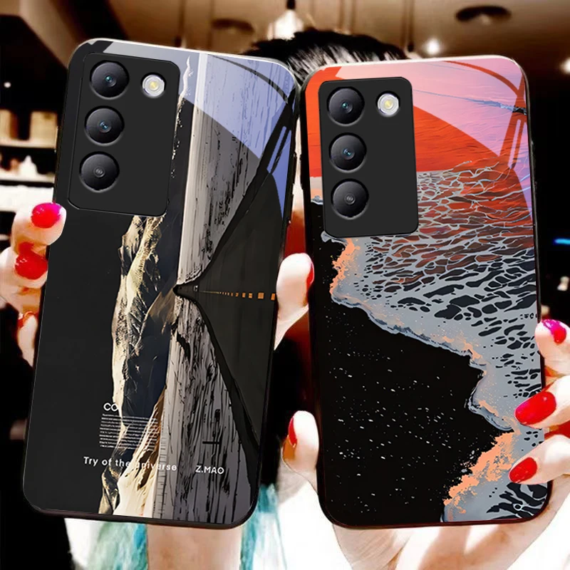 Red Fire Sunrise для Y72 33S 11 03 36 96 Lite 35 16 Iqoo 12 V40 SE 5G 29 40 21 30 X80 Pro Vivo Чехол телефона из