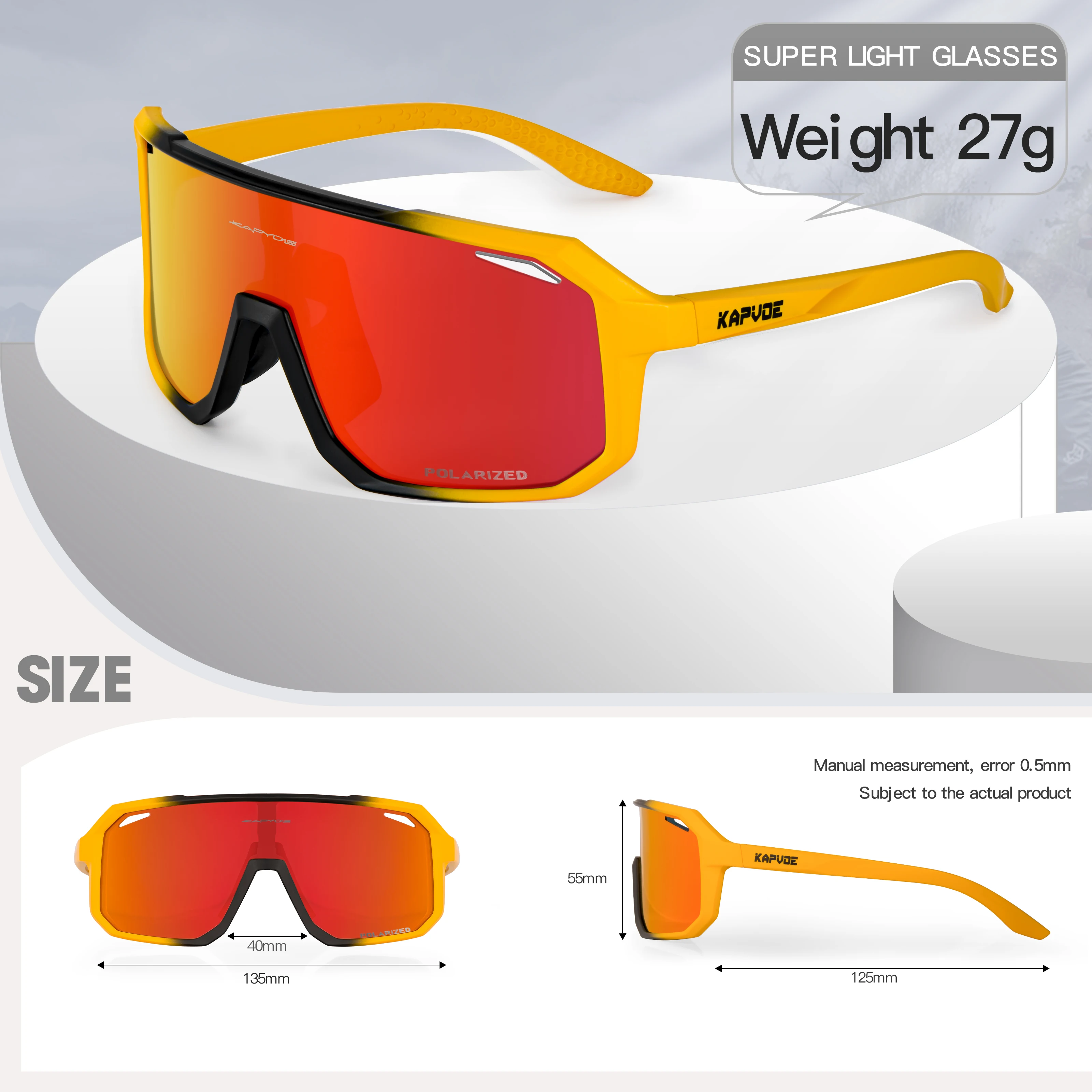 Мужские поляризационные солнцезащитные очки Kapvoe для езды на велосипеде защита