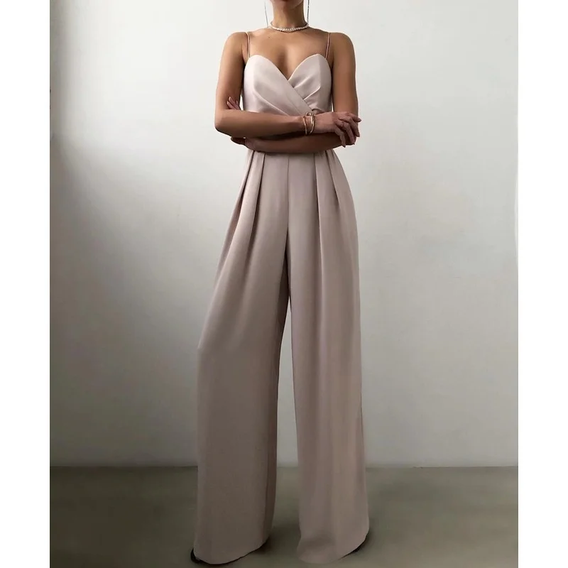 

Sling Waist Straight Mopping Minimalist Jumpsuit Spring and Summer Women's 2021 New Fashion Skinny Sleeveless Sling Jumpsuit