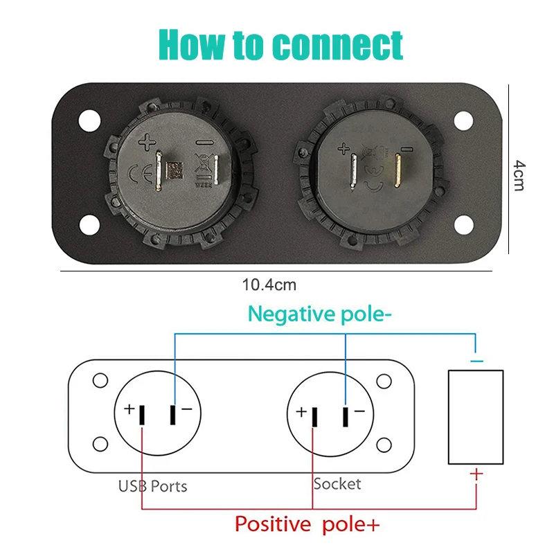 12 В USB C автомобильное зарядное устройство гнездо прикуривателя тройные