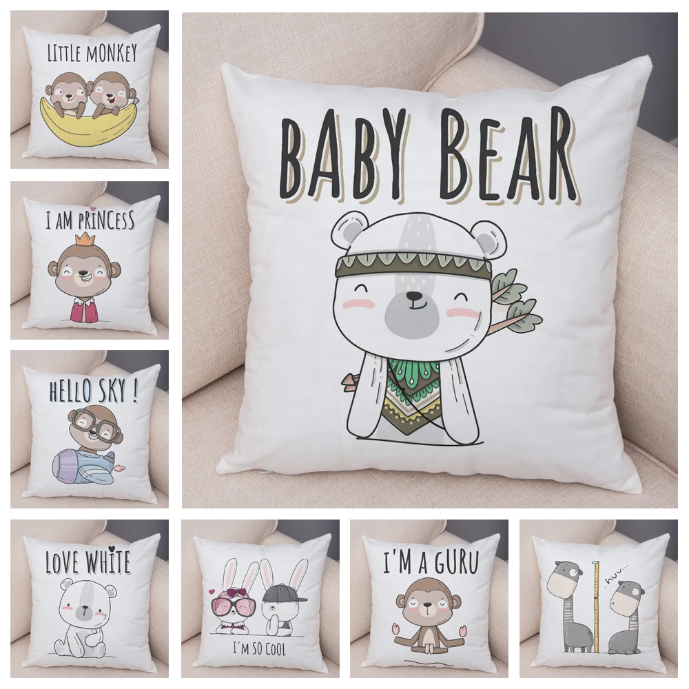 

Cute Cartoon Giraffe Monkey Pillowcase Decoration Sofa Home Pillowcase