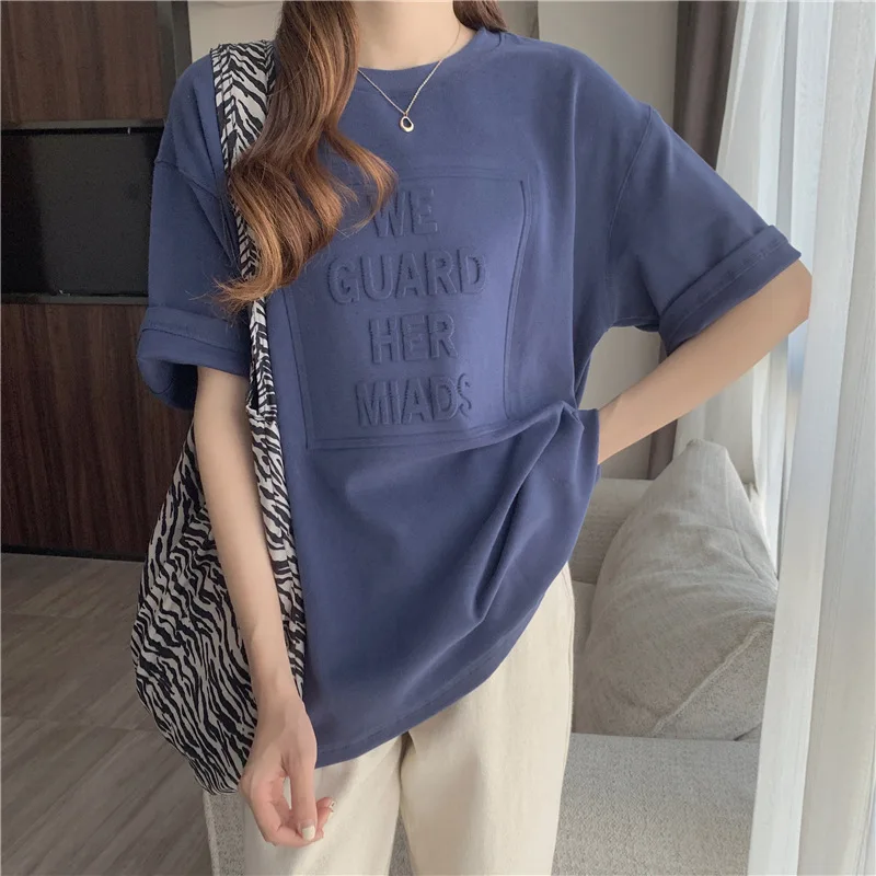 

Summer Female T Shirt Y2k Style Cotton Blended Letter Oversize T Shirts Women's Clothing Free Shipping Offers The New Listing