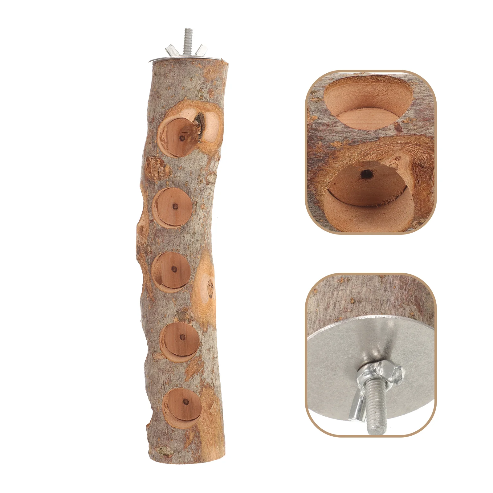 

The Birdcage Parrot Chewing Toy Stand Wood Biting Stick Perches Stands For Parrots Wooden