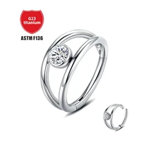 astm f136 titanium metal ring shocker with folding section double layer middle with drill nose ring body piercing jewelry