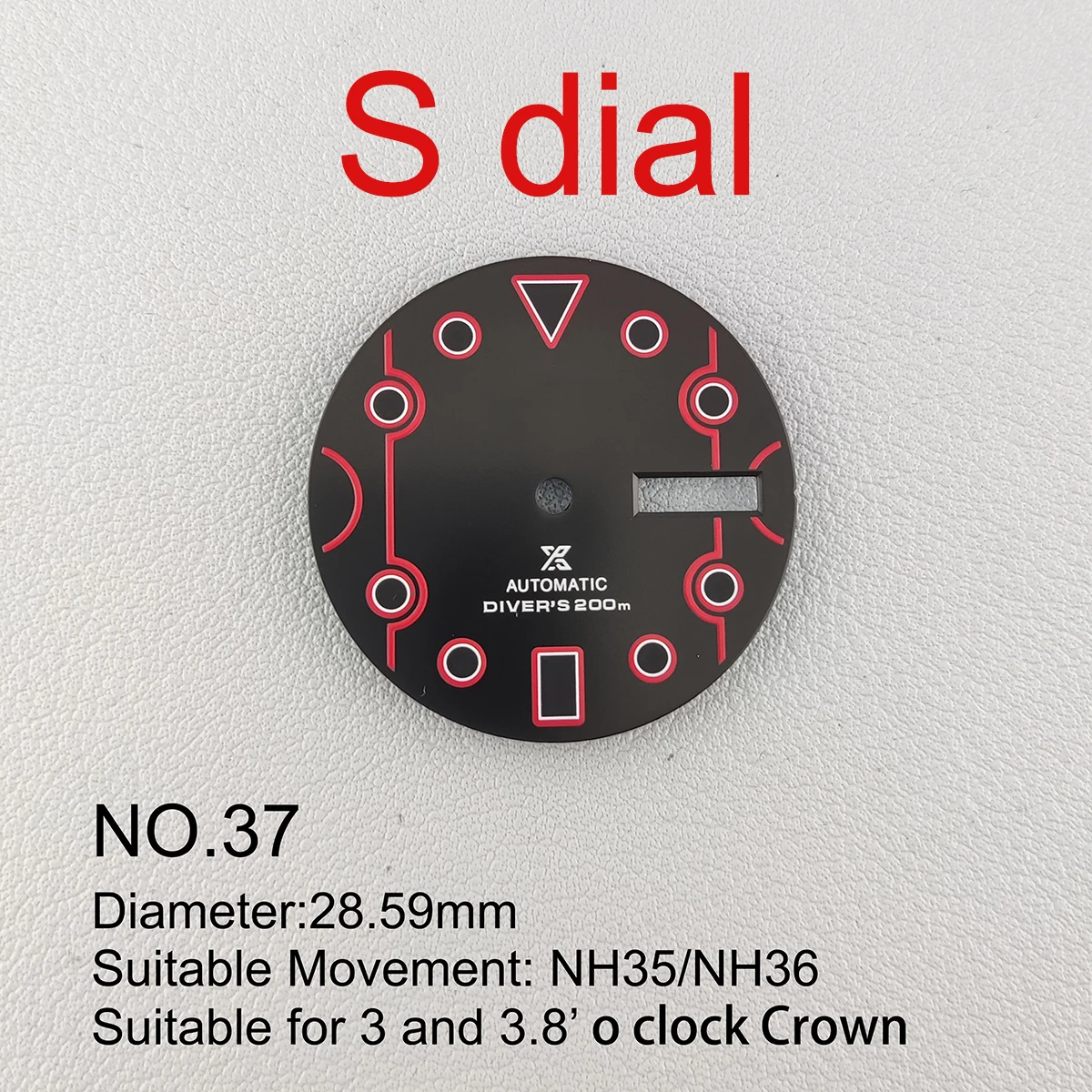 

NH35 dial Watch Modified 28.5mm/29mm Various Colors Super Luminous Watch Dial with S Logo for nh35/nh36 Movement
