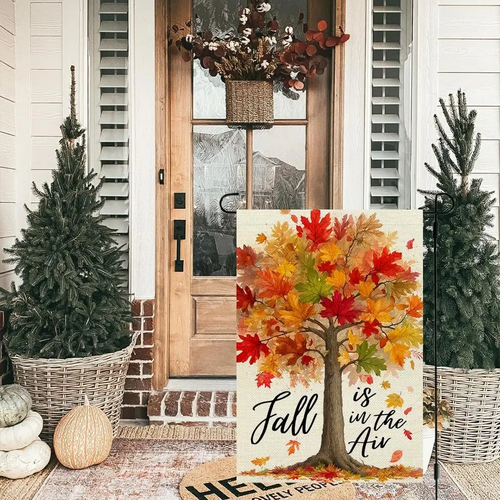 Корона красота осенний Садовый флаг 12x18 дюймов двухсторонний маленький холщовый