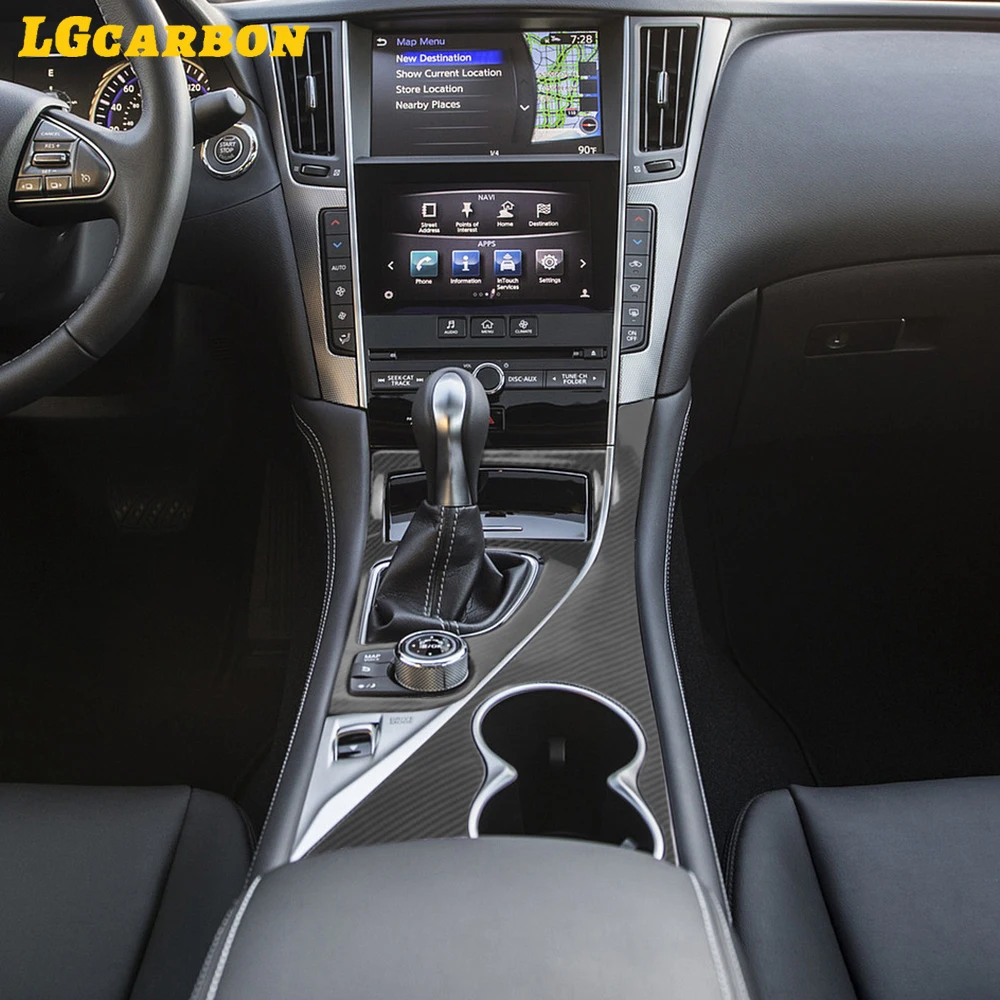 LGcarbon 3 шт. сухая карбоновая ручка для передней панели автомобиля подходит Infiniti Q50