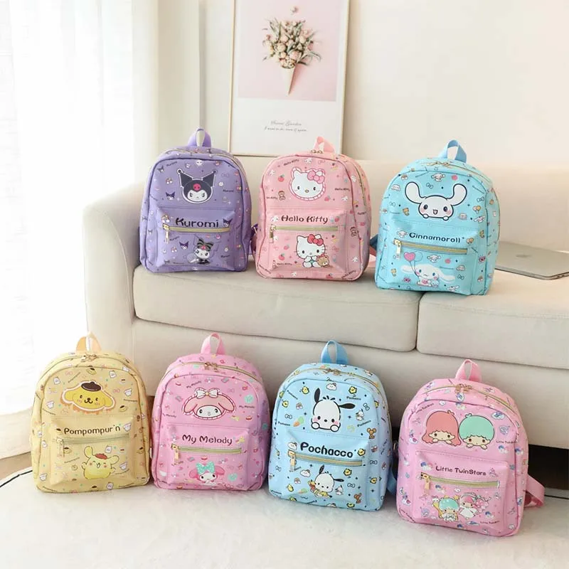 

Sanrio Casual Backpack Hello Kitty My Melody Kuromi Cinnamoroll Cute Cartoon Children Travel Backpack Sweet Girl Schoolbag Gift