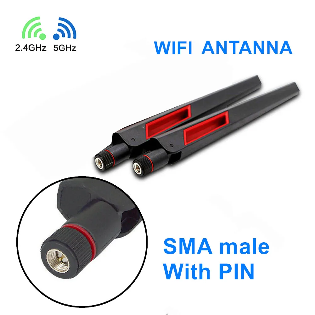 

Двухдиапазонная Антенна для маршрутизатора ASUS AC88U AC87U RP SMA, универсальный усилитель, WLAN Wi-Fi антенный усилитель, 2,4G 5,8G, 2 шт.
