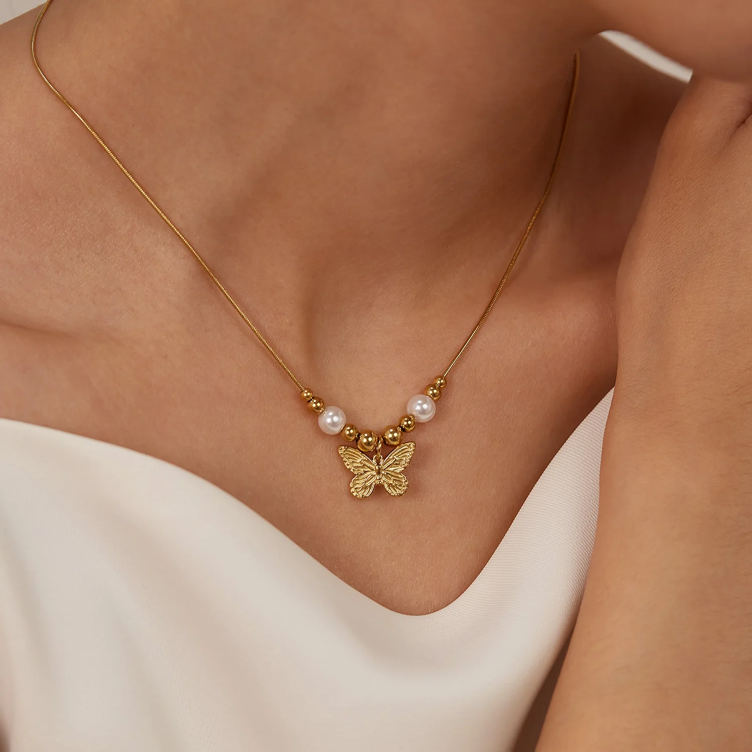 Xiaohongshu те же милые и свежие темпераментные ключицы цепь из нержавеющей стали