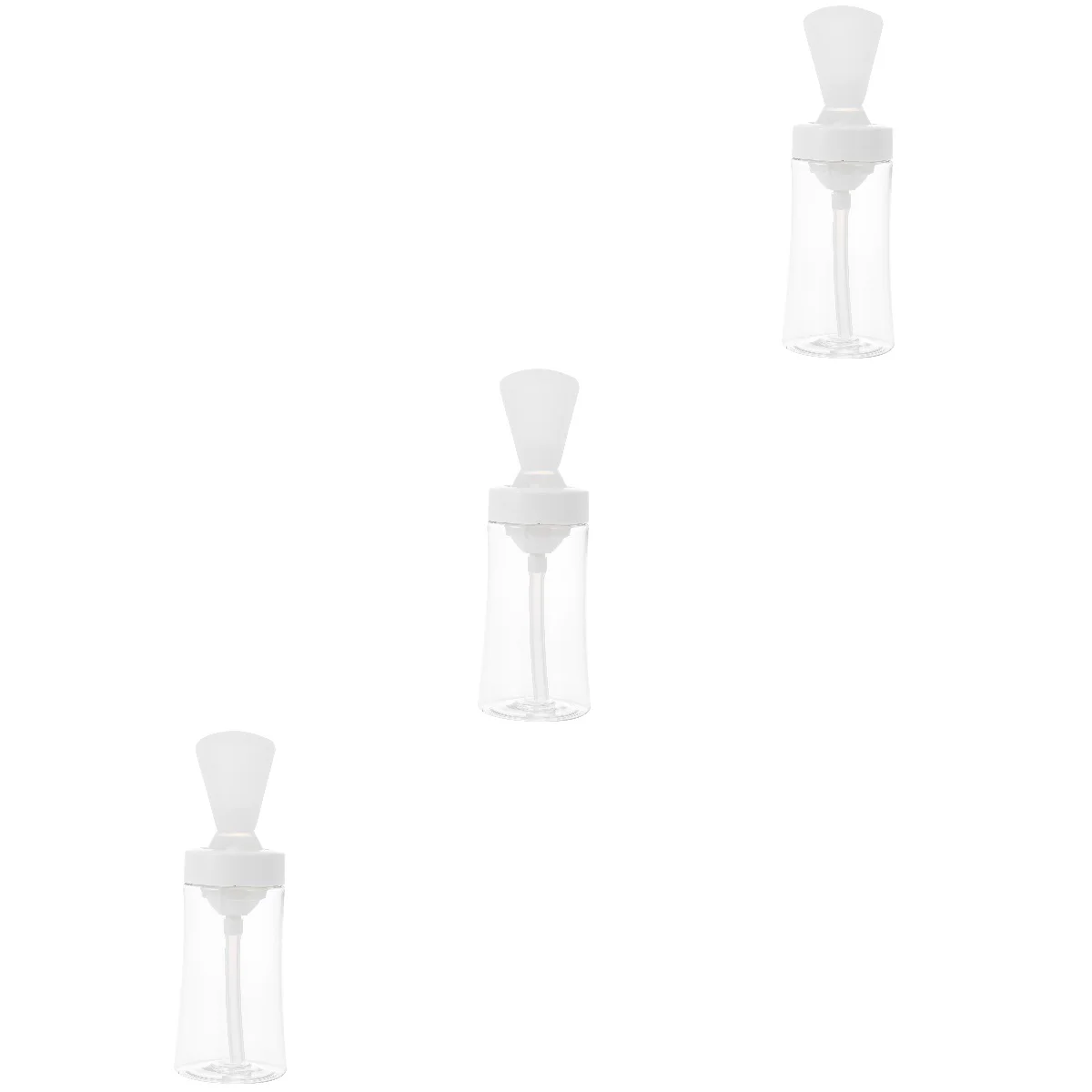 

3 pcs Silicone Oil Brush Bottle Kitchen Tool Oil Container for Barbecue (White)