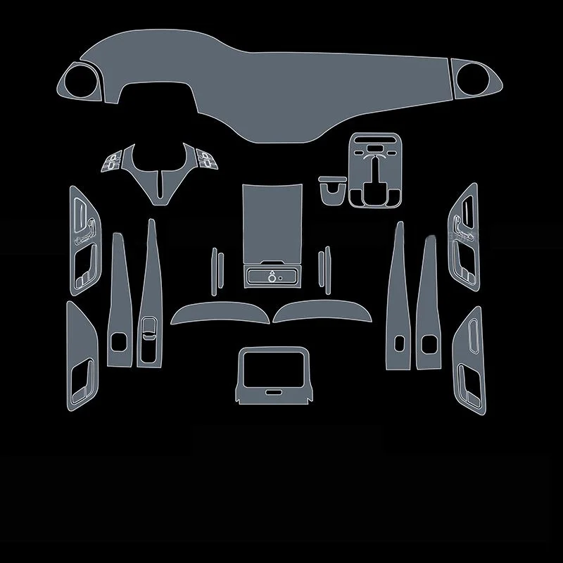 

TPU for Mercedes Benz EQS 2022 2023 Transparent Film Car Interior Sticker Center Console Gear Dashboard GPS Door Windows Panel