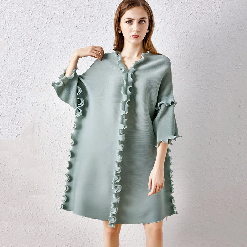 

Женское летнее платье миаке большого размера с V-образным вырезом