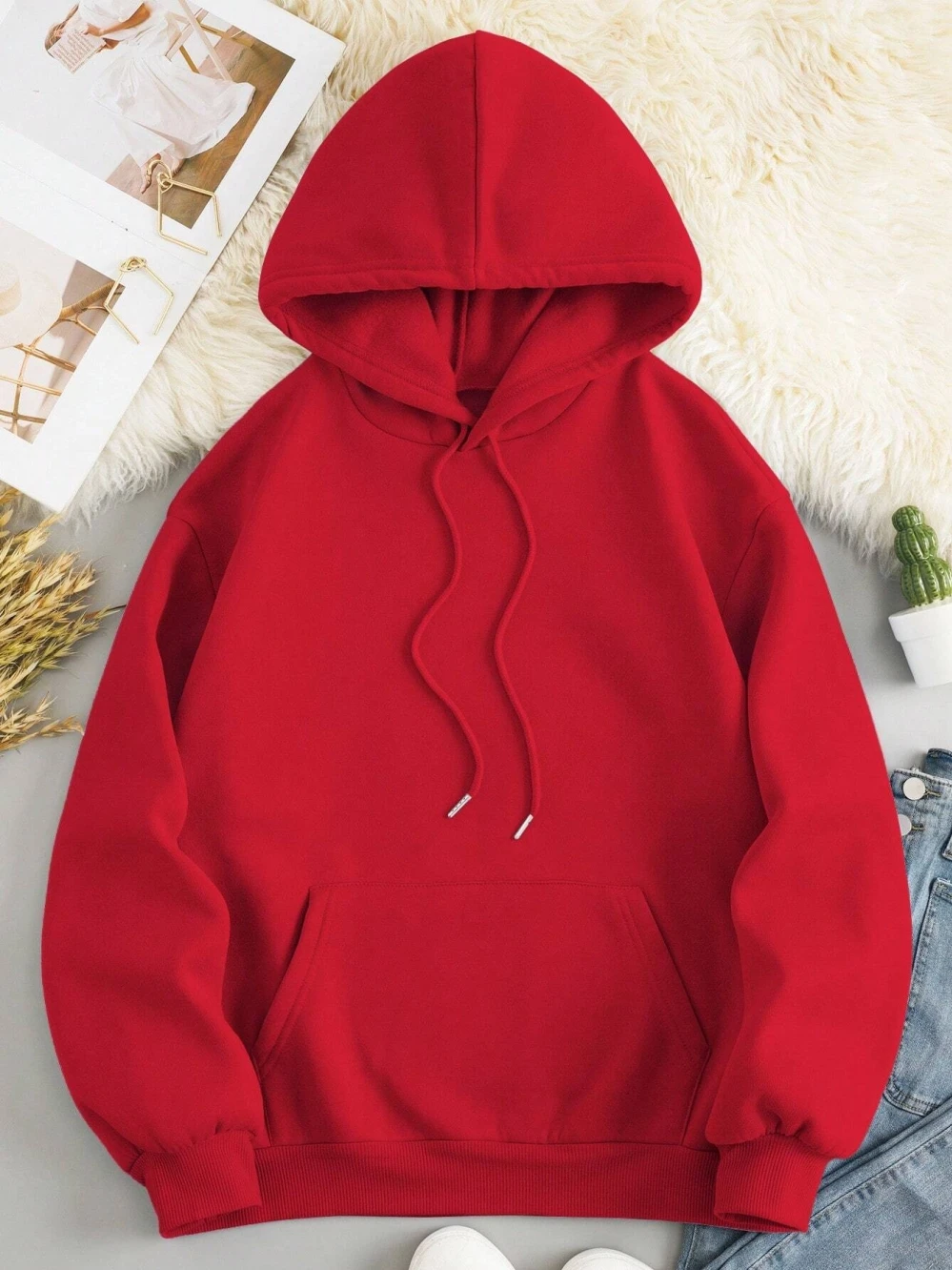 Женская флисовая толстовка с капюшоном и принтом Make A Cup Of Coffee